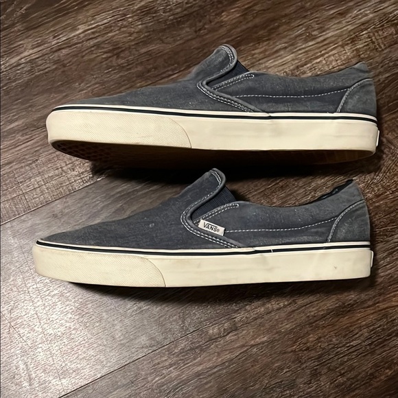 Vans Blueish/Gray Washed Casual Slip-On Sneakers - Picture 3 of 6